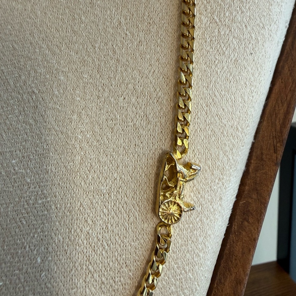 Celine Vintage Carriage Gold Necklace - Picture 3 of 8